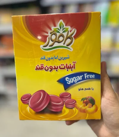 آبنبات هلو کامور بدون کالری