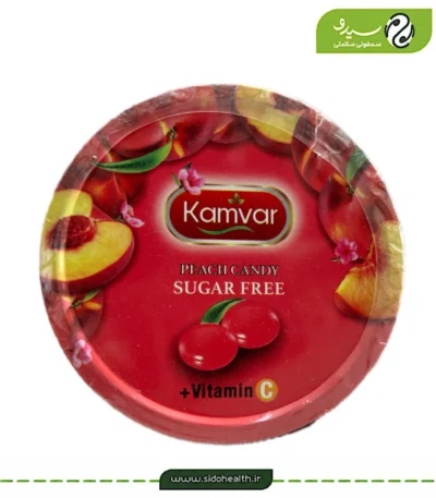 آبنبات هلو قوطی کامور