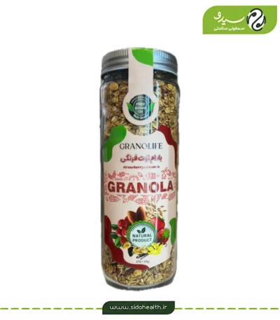 گرانولا بادام و توت‌فرنگی بدون روغن